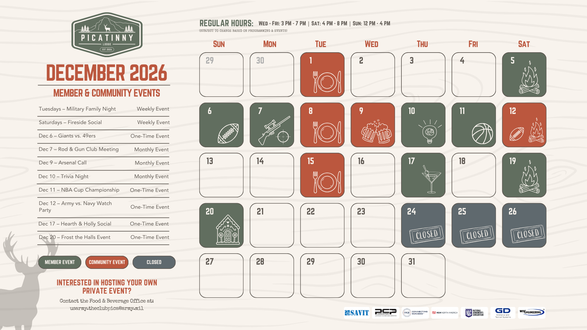 December 2026 Member and Community Events